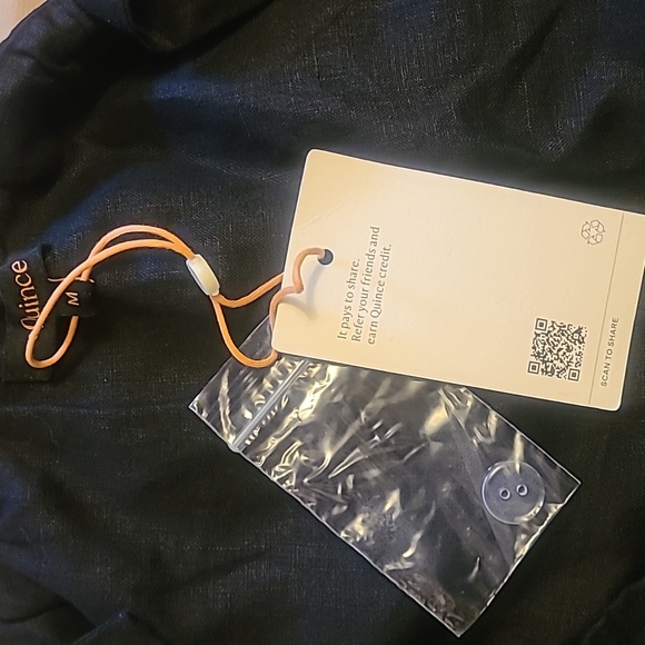 Quince Women's 100% European Linen Square Neck Tank Black M - Picture 2 of 2